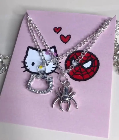 Spiderman x hello kitty matching pendent Accezia